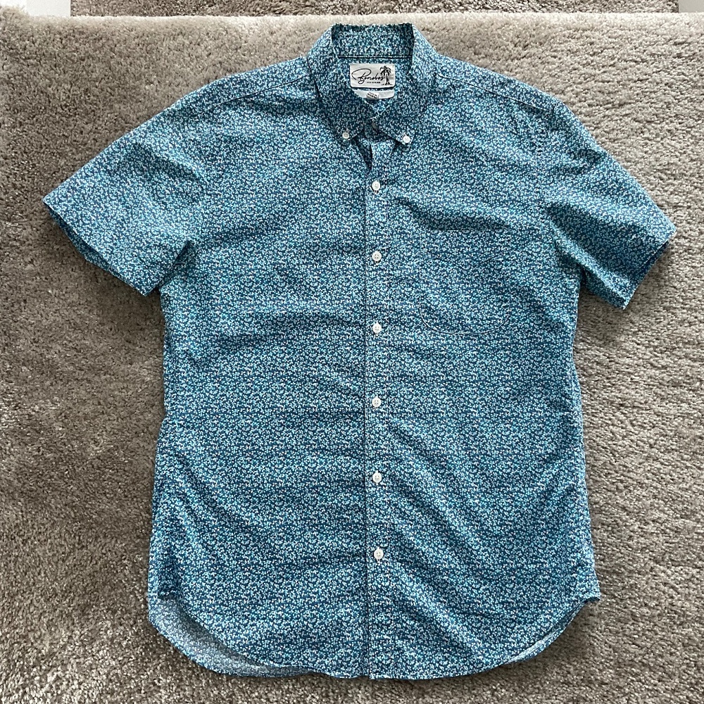 Bonobos Riviera Floral Short Sleeve Stretch Cotton Button-Up Shirt